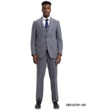 CCO Men's Outlet 3 Piece Hybrid Suit - Graph Check