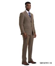 Stacy Adams Men's 3 Piece Hybrid Suit - Graph Check