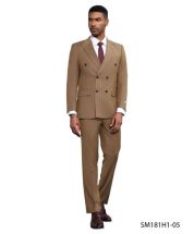 Stacy Adams Men's 2 Piece Pinstripe Hybrid Fit Suit - Double Breasted