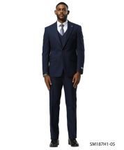 Stacy Adams Men's 3 Piece Hybrid Fit Suit - Glen Plaid Pattern