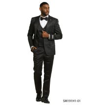 Stacy Adams Men's 3 Piece Hybrid Fit Suit - Floral Satin
