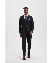 Stacy Adams Men's 3 Piece Executive Suit - Notch Lapel