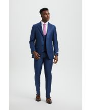 Stacy Adams Men's 3 Piece Executive Slim Suit - Textured Solid