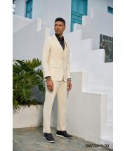 Stacy Adams Men's Outlet 3 Piece Hybrid Suit - Light Color