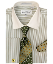 Karl Knox Men's French Cuff Shirt Set - Circle Patterns