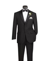 Vinci Men's 2 Piece Poplin Tuxedo - Satin Trim and Buttons