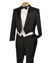 Vinci Men's Outlet 3 Piece Tuxedo with Tails - Luxurious Wool Feel