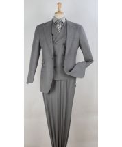 Apollo King Men's Outlet 3pc 100% Wool Suit - 6 Button High Fashion Vest