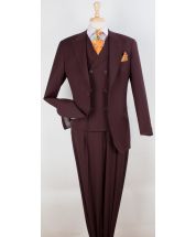 Apollo King Men's 3pc 100% Wool Suit - 6 Button High Fashion Vest
