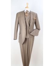 Apollo King Men's Outlet 3pc 100% Wool Suit - 6 Button High Fashion Vest