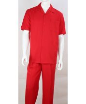 Royal Diamond Men's 2 Piece Walking Suit - Bold Red