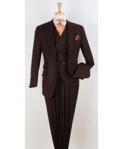 Brown 3 Piece Mens Suits Peak Lapel Suit for Men