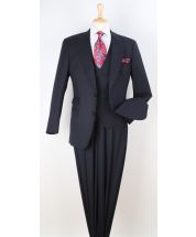 Apollo King Men's 3pc 100% Wool Suit - Zigzag Vest