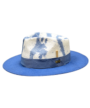 Bruno Capelo Men's Fedora Style Straw Hat - Paint Effect