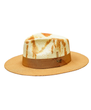 Bruno Capelo Men's Fedora Style Straw Hat - Paint Effect