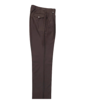 Tiglio Rosso Men's 100% Wool Pants - Wide Leg - Brown