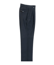 Tiglio Rosso Men's 100% Wool Pants - Wide Leg - Navy