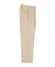 Tiglio Rosso Men's 100% Wool Pants - Wide Leg - Tan