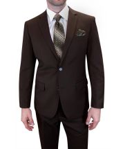 Brown Affordable Mens Suits 2 Piece Suit
