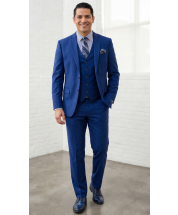 Sapphire Wool Suit Men's Suits