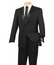 CCO Men's 2 Piece Wool Feel Slim Fit Outlet Tuxedo - 2 Button