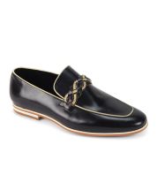 Black Shoe Loafers for Men Moc Toe Shoes Leather Loafer