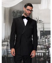 Statement Men's Outlet 2 Piece 100% Wool Tuxedo - Double Breasted