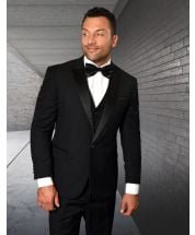 Statement Men's Outlet 3 Piece 100% Wool Tuxedo - Stylish Accents