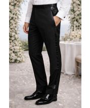 Black Pants Black Tuxedo Pants Flat Front Pants
