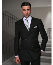 Statement Men's 2 Piece Modern Fit 100% Wool Fashion Suit - Double Breasted