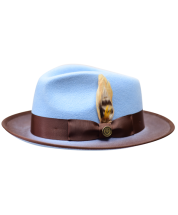 Bruno Capelo Men's 100% Australian Wool Felt Fedora Hat - Snap Brim