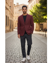 Brown Blazer Peak Lapel Sports Jacket for Men