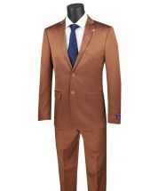 Vinci Men's 2 Piece Wool Feel Ultra Slim Fit Suit - Subtle Texture