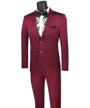 Vinci Men's 2 Piece Wool Feel Ultra Slim Fit Suit - Subtle Texture