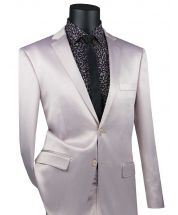Vinci Men's Wool Feel 2 Piece Ultra Slim Fit Suit - Sleek Sharkskin