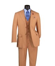 Vinci Men's 3 Piece Executive Suit - Wide Peak Lapel
