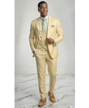 Butter Suit Sharkskin Fabric Mens Suits Cinchable Waistband