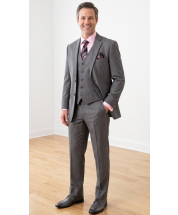 Grey Pinstripe Suit Mens 3 Piece
