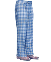 Statement Men's Outlet 100% Wool Pant - Wide Leg Plaid Slacks