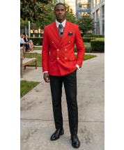 Red Double Breasted Blazer Sport Coat