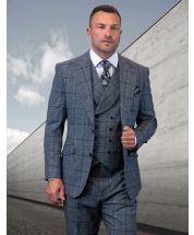 Statement Men's 100% Wool 3 Piece Suit - Layered Textures