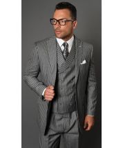 Grey Suits Mens 3 Piece Wool Suit