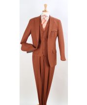 Apollo King Men's 3pc 100% Wool Fashion Suit - Box Pleated Pockets