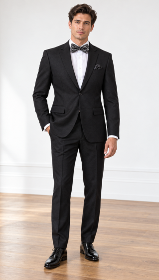 Black Suit Tailored Suits 2 Piece Suit