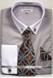 Daniel Ellissa Men's French Cuff Shirt Set - Fashion Collar Bar