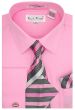 Karl Knox Men's French Cuff Shirt Set - Unique Striped Tie
