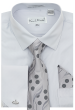 Karl Knox Men's French Cuff Shirt Set - Floral Dot