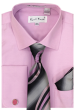 Karl Knox Men's French Cuff Shirt Set - Smooth Stripes