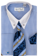 Karl Knox Men's French Cuff Shirt Set - Patterned Stripes