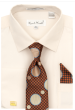 Karl Knox Men's French Cuff Shirt Set - Checker-Dot Tie